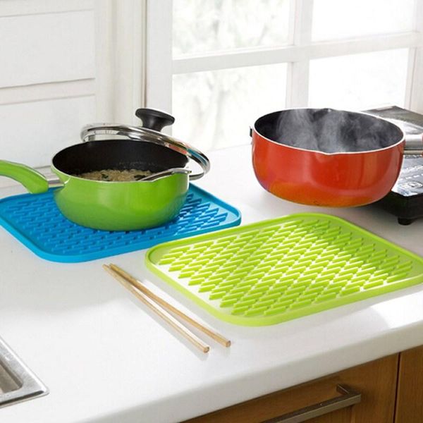 

kitchen storage & organization sink mat dishes cup dry rack silicone pot holder heat resistant can opener non-slip table placemat