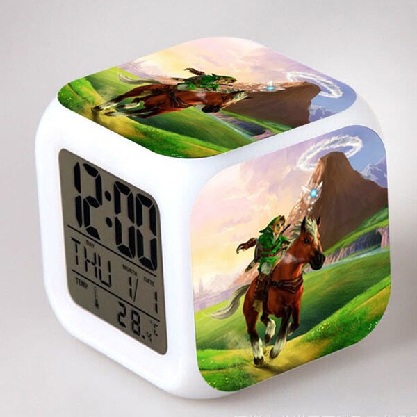 

figura zelda game figurine led alarm clock color touch light link zelda model pvc action figure kids toy 1008