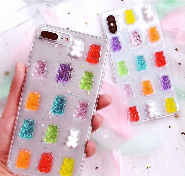 

3d cute gummy bear candy color case for iphone 11 pro max case gummy bears for 6s 7 8 plus x xs max xr cartoon jllfoa dh_niceshop