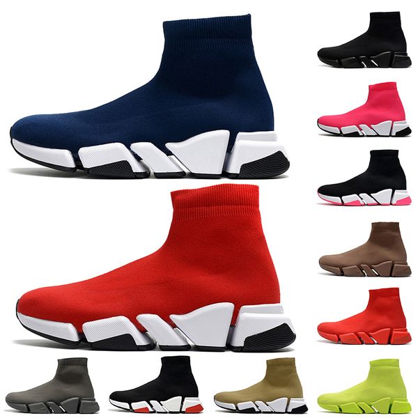 

2021 navy blue red black hollow bottoms sock shoes sock trainers luxurys designers shoes tripler vintage loafers womens boots mens sneakers, White;red