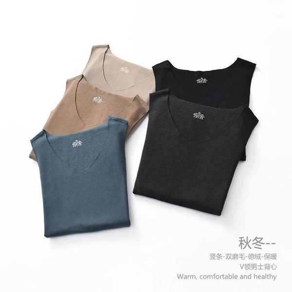 

gym clothing 2021 autumn and winter dralon warm vest male japanese-style double sanding seemless men's fever large size base shirt1, White;black