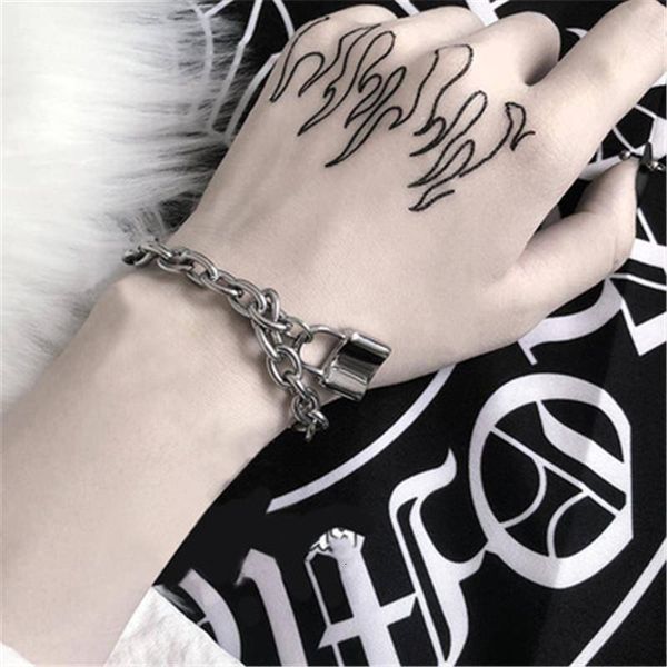 

урожай замок cross punk rock chain регулируемый браслет длинные цепи серебро цвет нержавеющая линия металла для женщин человек ювелирные изд, Black;white