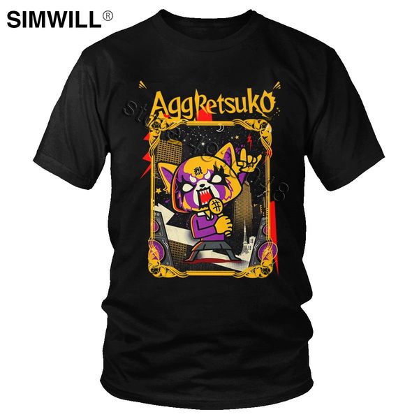 

sport aggressive retsuko t shirt men cotton japanese manga aggretsuko t-shirt short sleeve o-neck tshirt handsome karaoke kala tee top