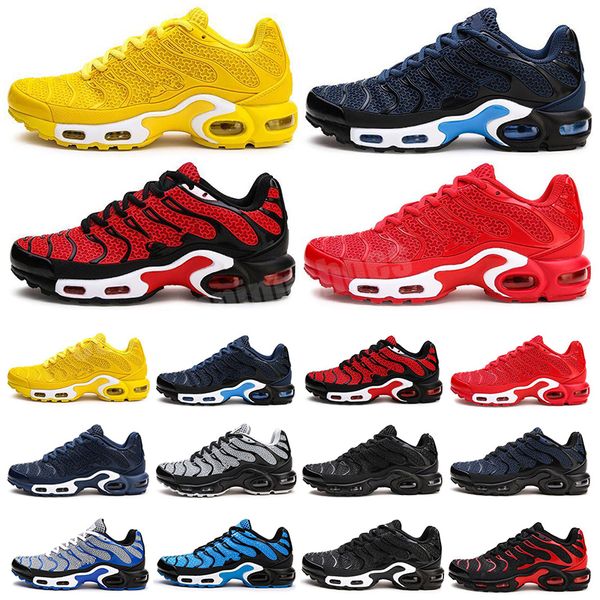 

new tn plus men running shoes 2020 kpu materia size 13 mens trainers cushion tn red yellow black des chaussures man sports sneakers, White;red