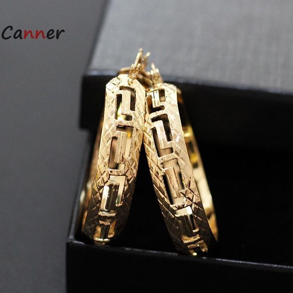 

hoop & huggie canner korean trendy hollow out earrings for women fashion metal chain c-shape punk earring jewelry bijoux femme, Golden;silver