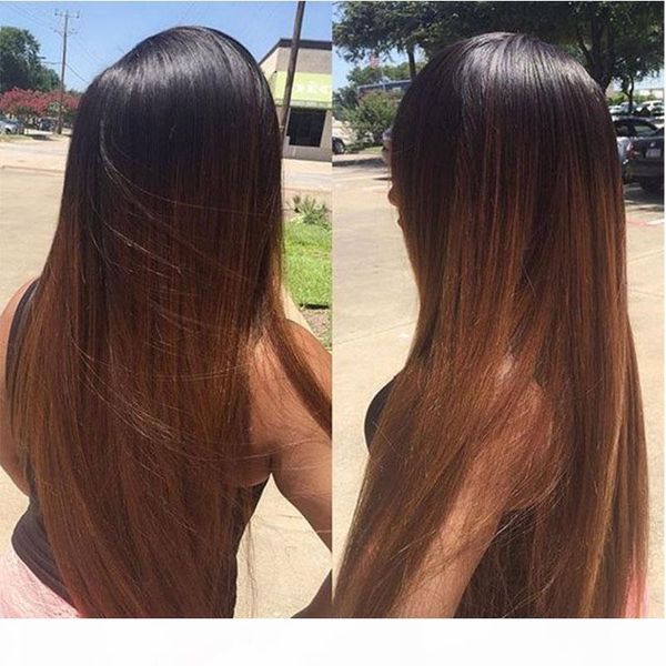 

pre plucked brazilian straight full lace human hair wigs 150% density brazilian ombre 1b 30 auburn brown lace front human hair wigs, Black;brown