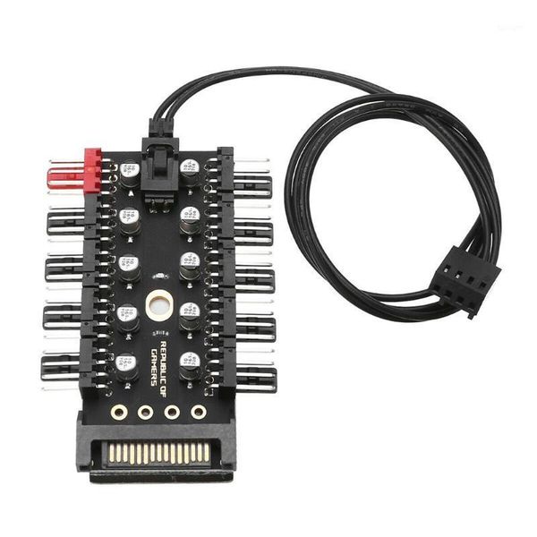 

fans & coolings 1 to 10 way connection parts splitter computer motherboard 4 pin accessories pwm speed controller self adhesive cooling fan