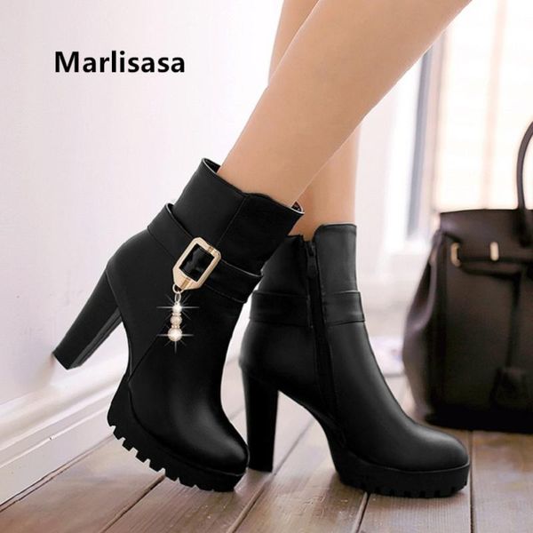 

marlisasa ladies comfortable autumn martin boots women fashion sweet black pu leather winter boots anti skid red f2321