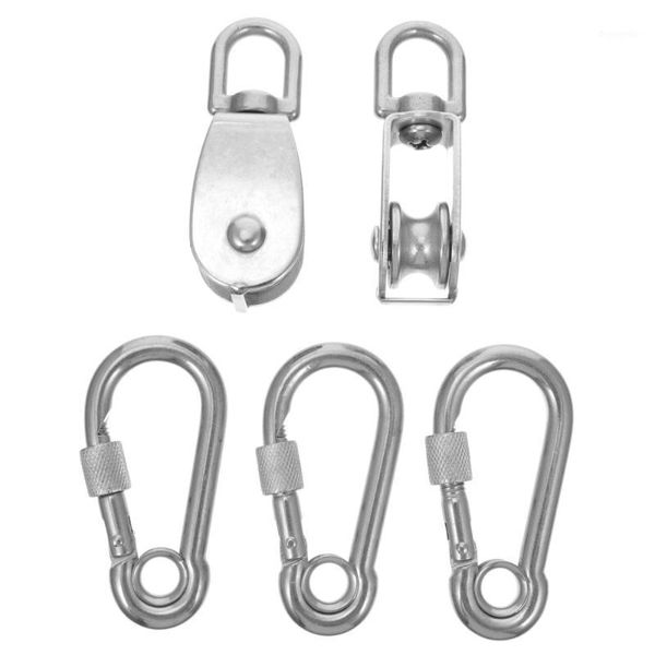 

5pcs practical single pulley block heavy duty stainless steel pulley roller1