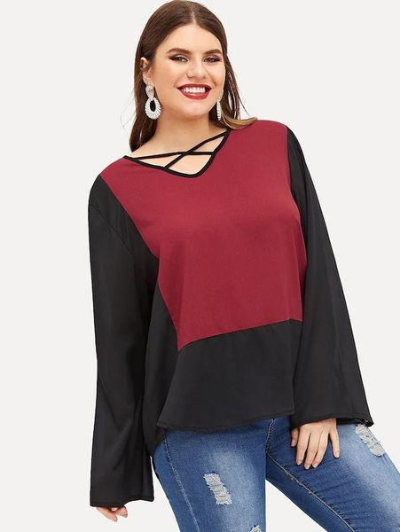 

plus size 5xl xxxxl new casual women long sleeve chiffon patchwork blouses loose female blouse womens, White