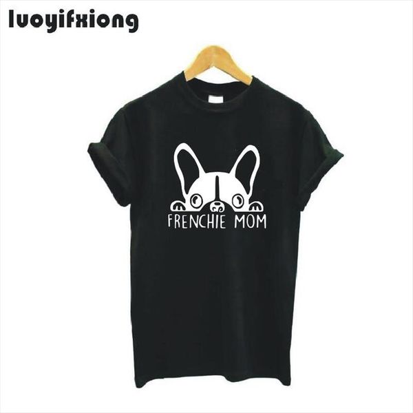 

frenchie мама женщины tshirt французский бульдог мама печать футболочку femme мода женской одежды 2020 летняя повседневная майка tops, White
