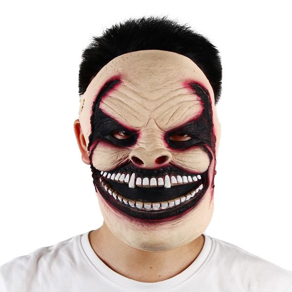 

costume accessories horror mask grinning scary latex mascaras halloween escape room party thug cosplay terror props adjustable elastic band, Silver