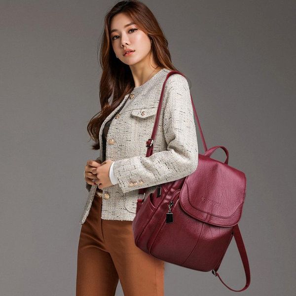 

lanyibaige women leather backpacks female bag sac a dos ladies bagpack vintage school bags for teenage girls travel back pack bbyyqc