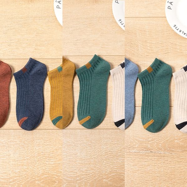 

6txpg boat socks and cotton absorption spring men's autumn winter and sweat short deodorant men's boat socks 5 pairs mjmc tntem, Black