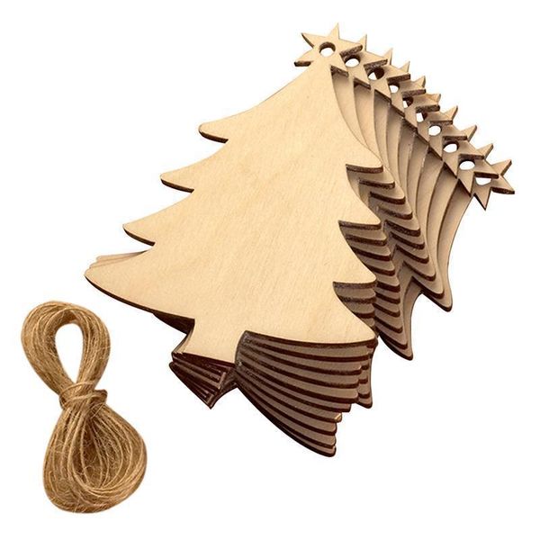 

tree 10pcs christmas wood ornaments chip xmas hanging pendant party wedding birthday decoration board game arts crafts gifts