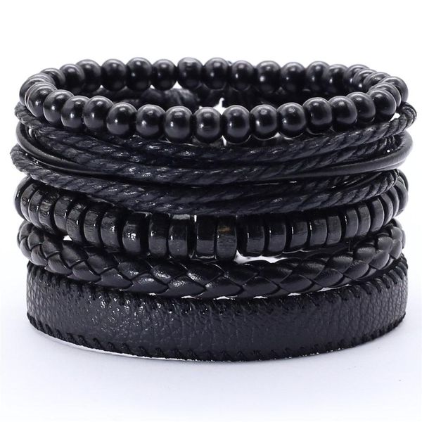 

новые 5 шт набор multilaye плетение charm wrap мужчины браслет femme homme мужской ювелирные pulseras бусы кожаные браслеты для женщин 2019, Golden;silver