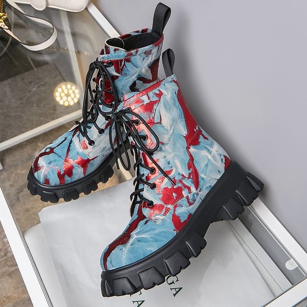 

2021 new ankle leather genuine women as party shoes martin boots szie 34-40 ydfh, Black