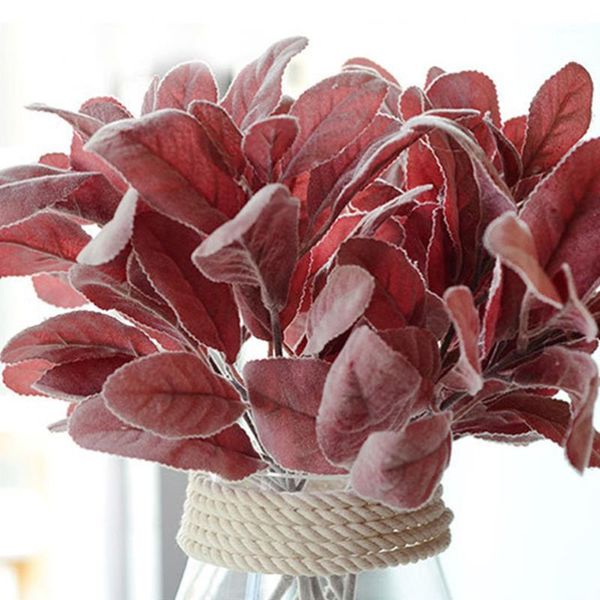 

decorative flowers & wreaths home decor plant artificial flower table ear leaves simulation flocking fake plants arrangement faux silk weddi