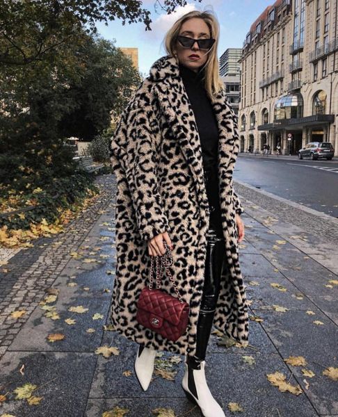 

women's fur & faux winter teddy coat women lamb abrigos turn-down collar coats long thick warm outerwear, Black
