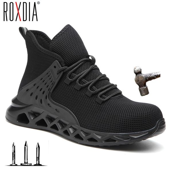 

drop shipping fashion safety boots men steel toe breathable work sneakers casual male shoes plus size 38-48 rxm169 y200915, Black;brown