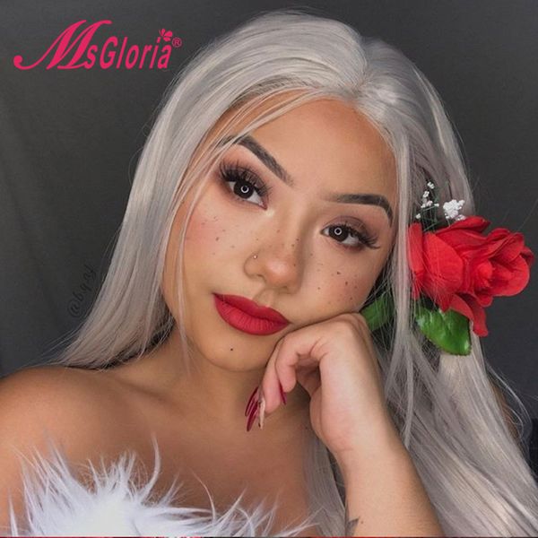 

180% плотность серого цвета прямой парик фронта шнурка фронта шнурка человеческих волос парики для женщин pre щипковых бразильский remy част, Black;brown