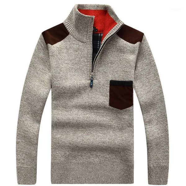 

men's sweaters thick warm winter zipper pullover cashmere wool sweater men casual knitwear fleece velvet clothing1, White;black