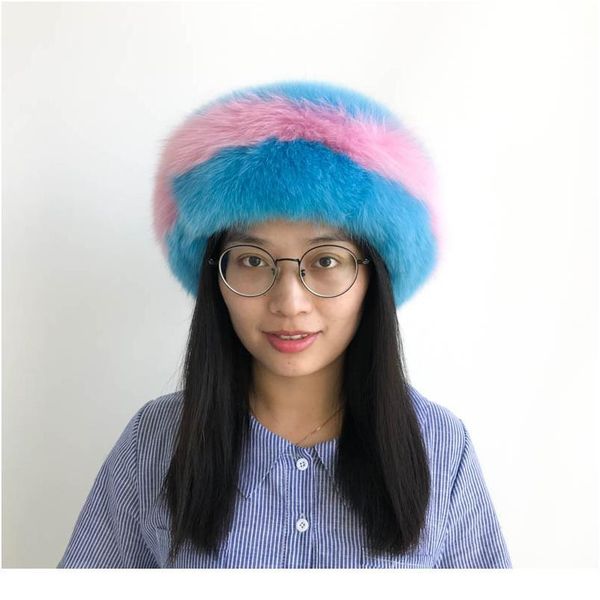 

women real fur headband winter autumn natural fox fur headbands ladies luxury whole skin double color custom fur h qylgjz
