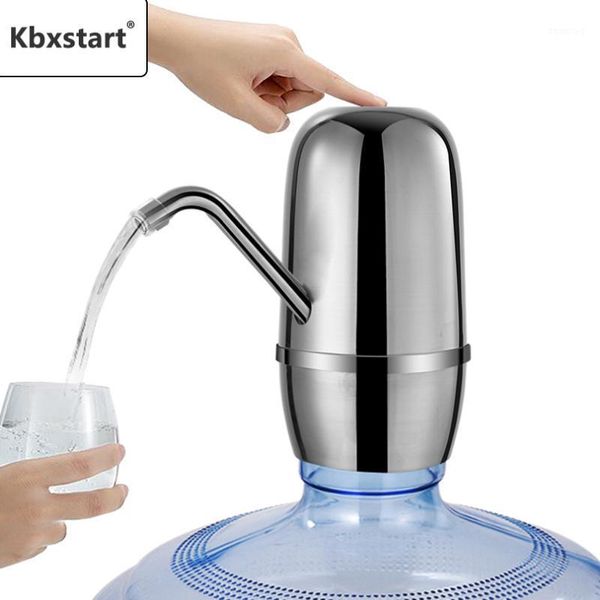 

sainless steel water bottle usb pump dispenser silver electric drinking water dispenser tap with 2000 mah dual pumps powerful1