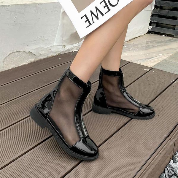 

cool boots women's spring / summer 2021 new versatile tennis boots thick heel low heel breathable sandals, Black