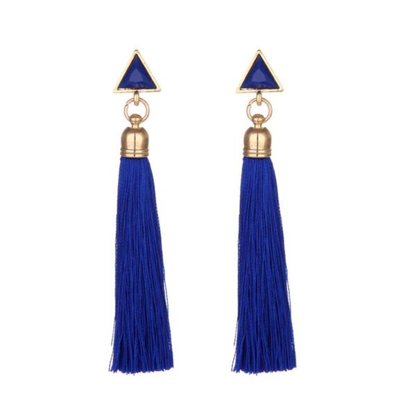 

tassel earrings retro earring drop jewelry gift metal triangle eardrop simple tassel earrings for woman lady (white), Silver
