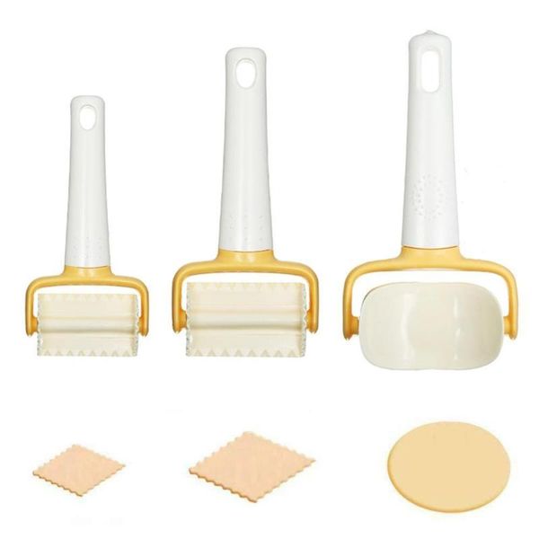 

baking & pastry tools 3 style rolling cookie cutters dough round/square roller slices biscuit cookies dumpling