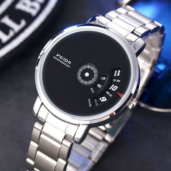 

watch fashion korean non trend mainstream men's watch, Slivery;brown