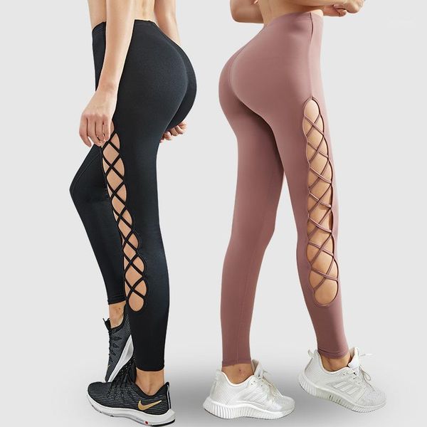 

yoga outfits online red hollow sports pants fitness female high waist peach hip slim flex leggings fitness1, White;red
