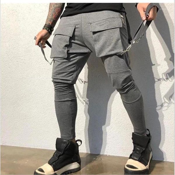 

running pants gray sports jogging men joggers casual fitness cargo sweatpants gym training sport trousers with pockets1, Black;blue