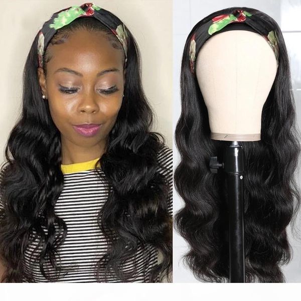 

gagaqueen hair body wave headband wigs peruvian non lace wig remy human hair wigs for women, Black;brown