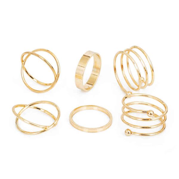 

unique ring set punk gold silver color knuckle s for women finger 6 pcs selling