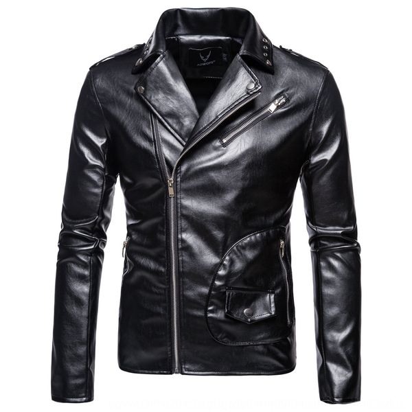 

autumn new wallet large lapel pu b069 autumn new motorcycle jacketwallet jacketlarge men's lapel men's motorcycle leather jacket p, Blue