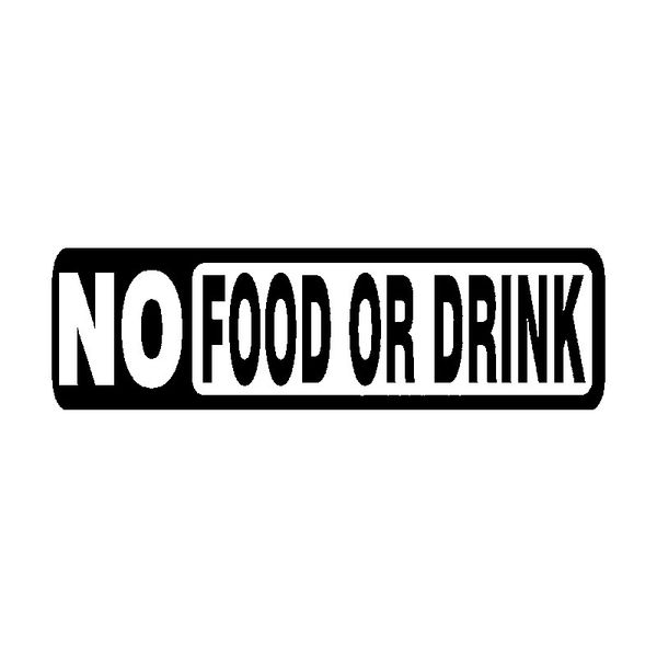 

15cm*4.3cm interesting no food or drink vinyl car sticker decal black silver accessories c15-2859