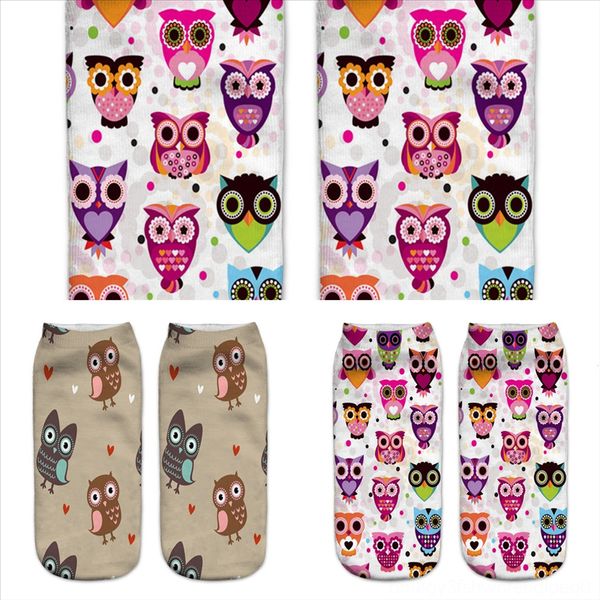 

gvjcd men's and women's owl socks fashionable diamond stockings animal print hunter colorful socks gradient, Black