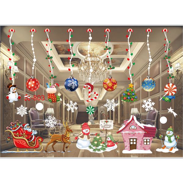 

2020 рождество декор стены окно наклейка рождество украшение для главной noel xmas подарков рождественских украшений нового года 2021
