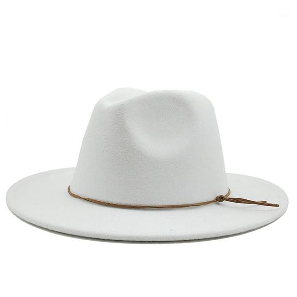 

men women wide brim wool felt jazz fedora hats british style trilby party formal panama cap black yellow dress hat 58-60cm1, Blue;gray