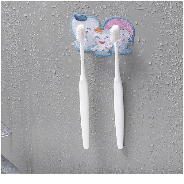 

2/3 position toothbrush holder toothbrush rack cute cartoon sucker toothbrush holder suction hooks bathroom jllmtm