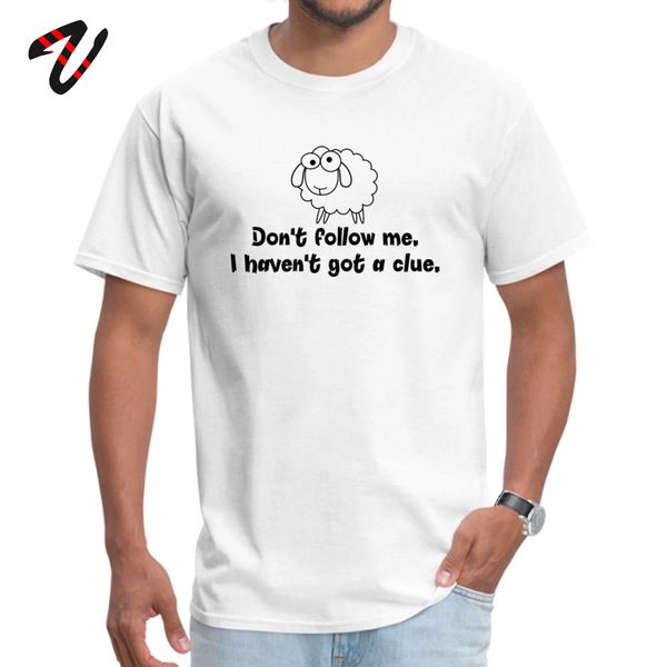 

sport cotton fabric & tees for men funny sheep t shirts don't follow me i haven't got a clue fashionable classic o neck tshirt