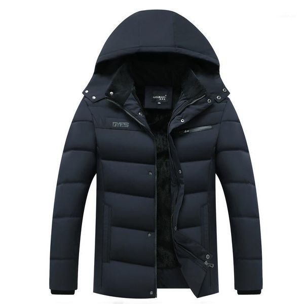 

new 2020 men jacket coats thicken warm winter jackets men parka hooded outwear cotton-padded casual jacket windproof streetwear1, Black
