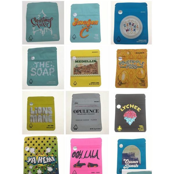 

2021 new mylar bags runtz dry herb herbal tobacco flower lychee gelatti payton smell proof cookies bags chris bbyfae tore2010