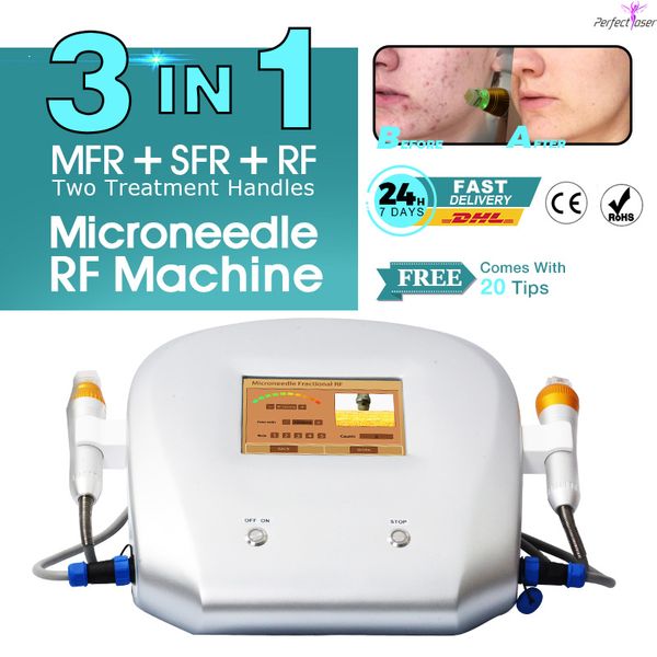 Fraktionelle Radiofrequenz-Gesichtsmaschine Microneedling RF 3 mm Laserverjüngungsbehandlung Mikronadel-Schönheitsausrüstung MRF SRF