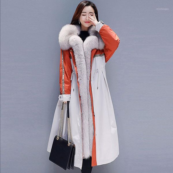 

plus size parka women 2019 new winter jacket womens plus velvet thick warm down cotton jacket large fur collar fashion coat 1431, Black