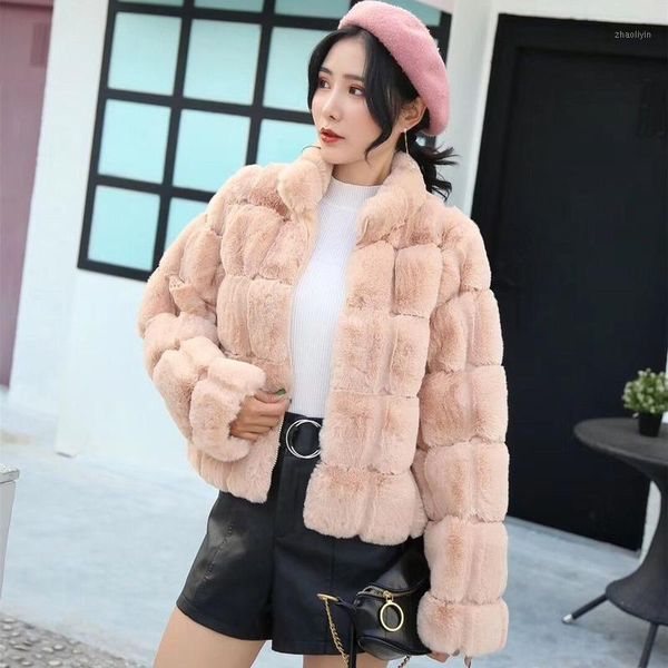 

women's faux fur coat 2021 winter warm plus size furry overcoat outerwear female long sleeve artificial fur jacket for women1, Black