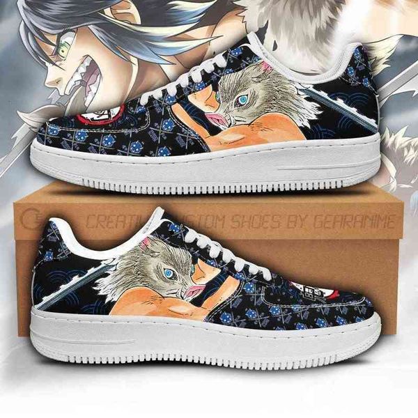 

custom shoes anime fan diy sneakers inosuke custom demon slayer shoes men's lightweight running casual knit breathable