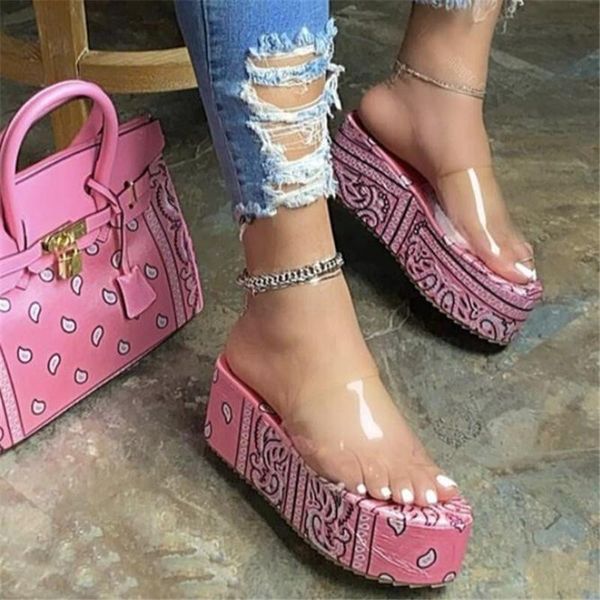 

women's sandals 2021 plus size new platform platform flip flops womens sandals and slippers fashion casual womens shoes, Black